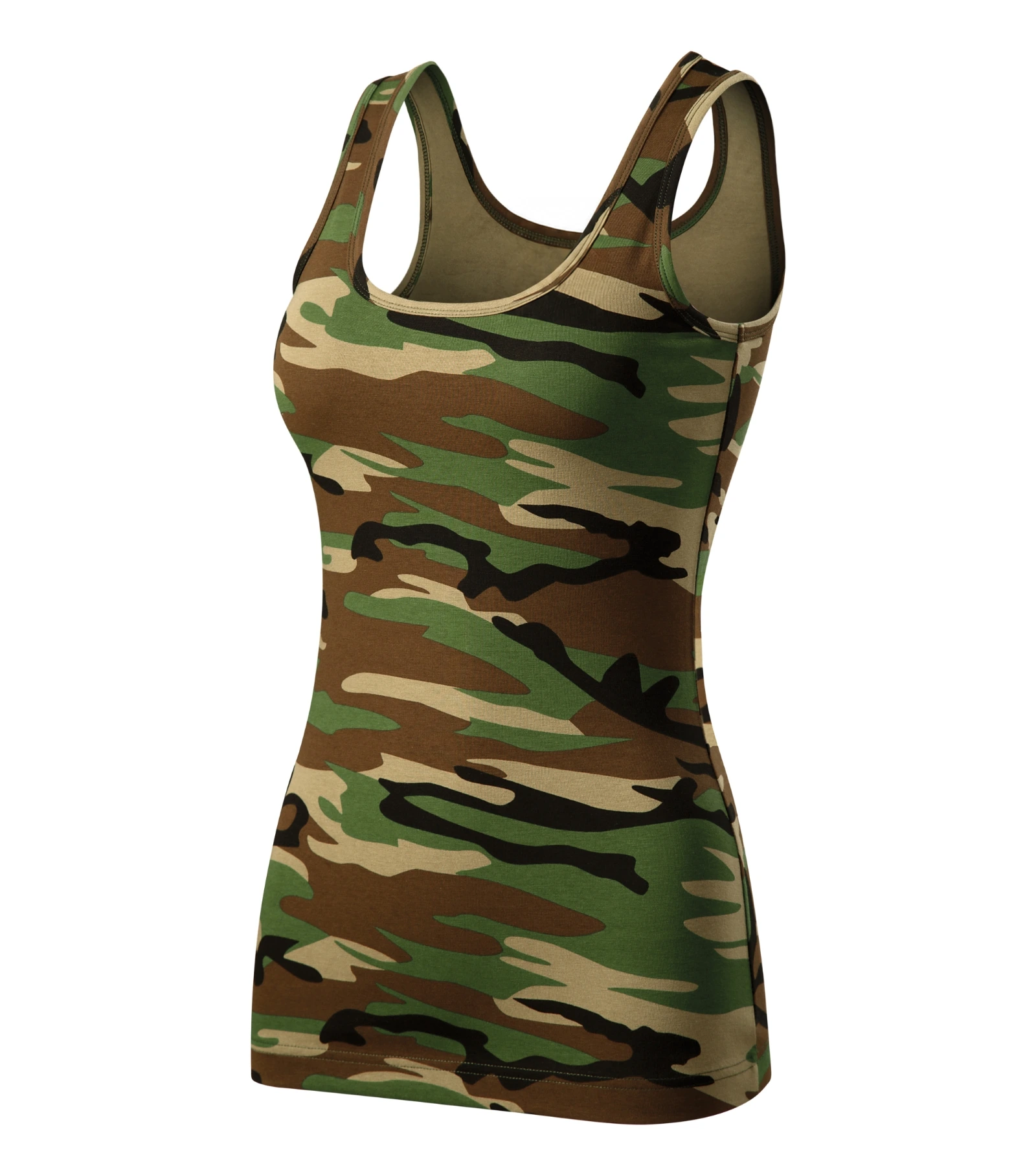Dawn Pulse - Top women's 95% cotton, 5% elastane - C36, camouflage brown, size XS
