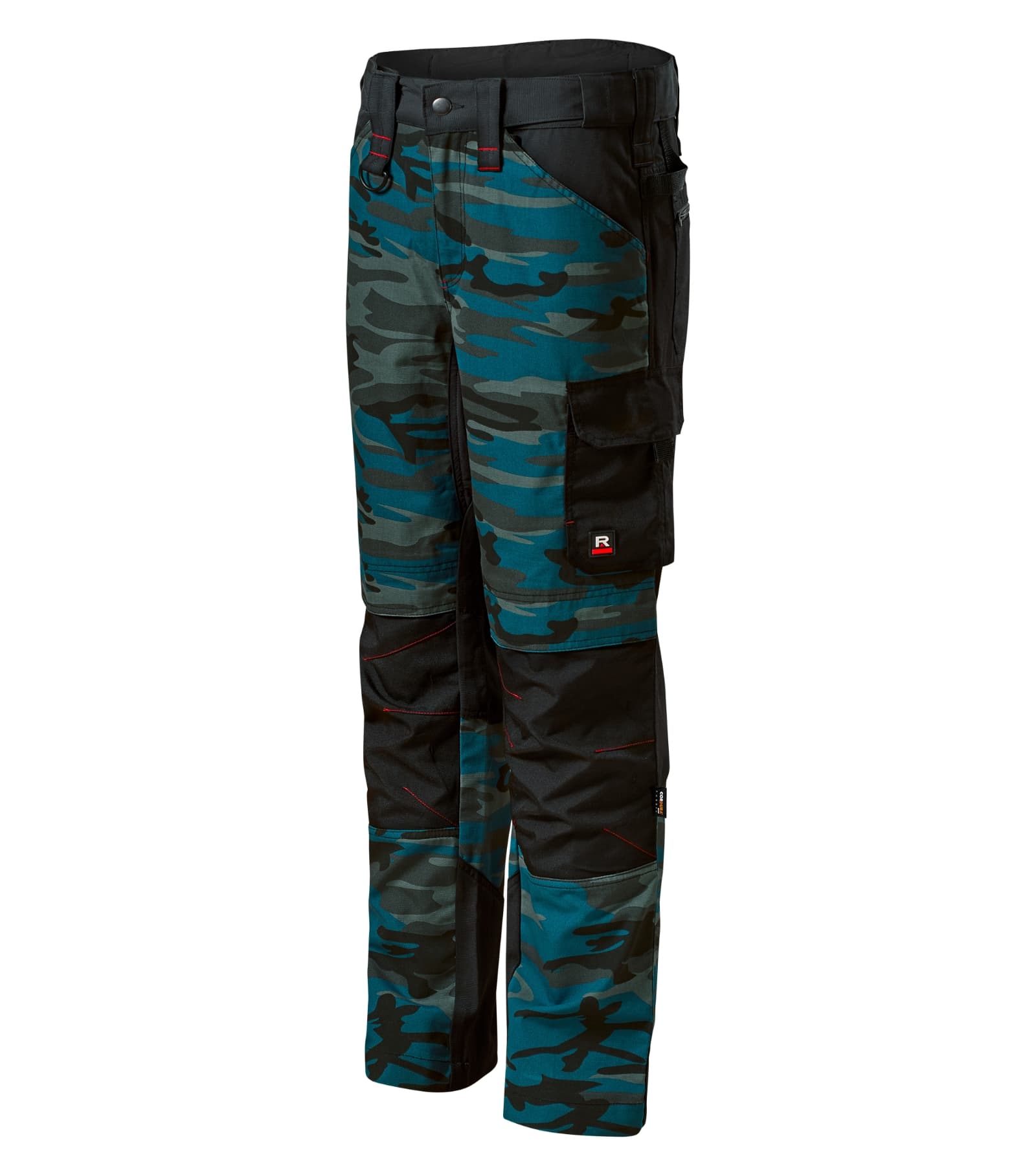 Amber Peak - Work Trousers men's 65% polyester, 35% cotton - W09 in camouflage petrol