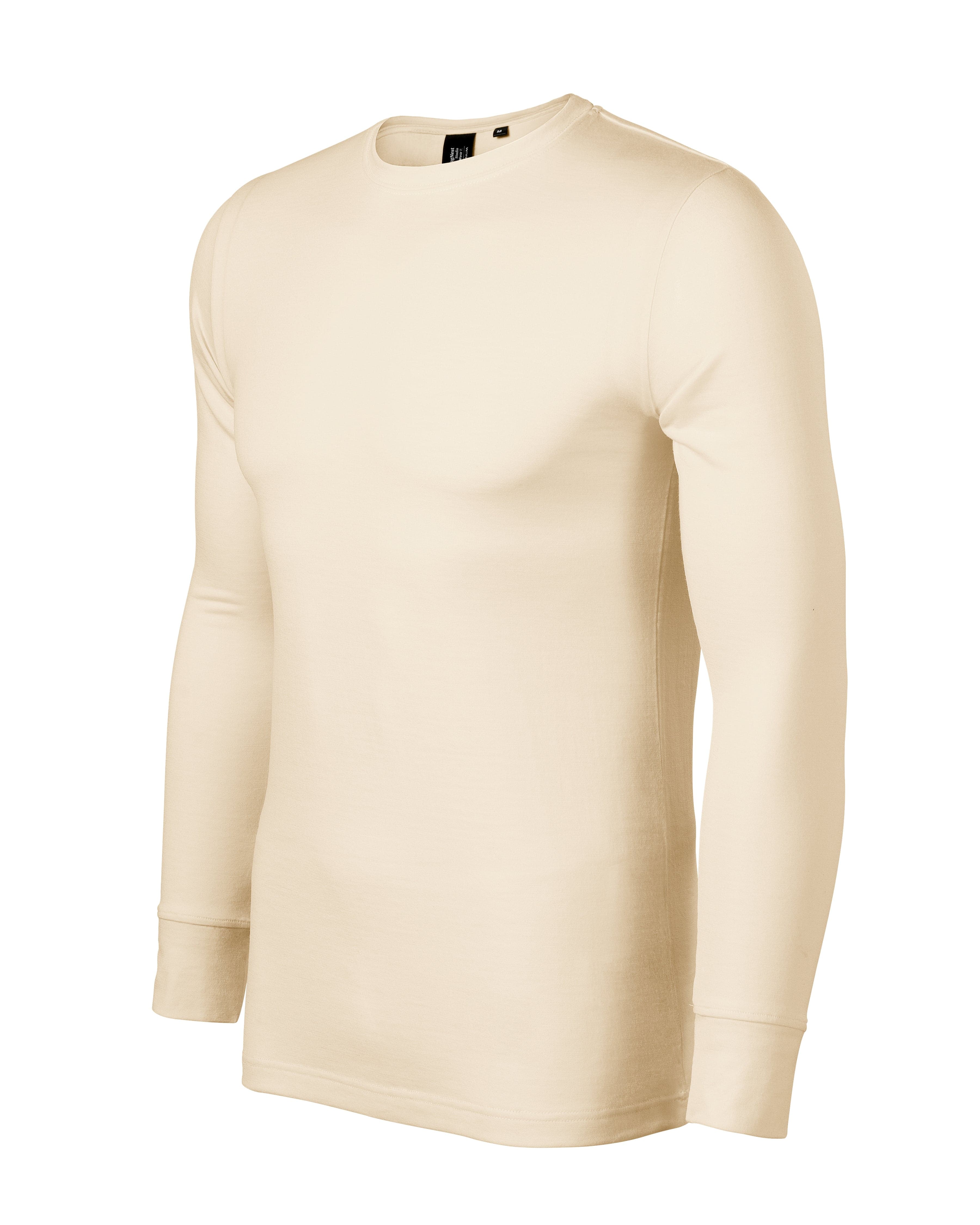 Steel Haven - T-shirt men's 100% MERINO wool (long sleeve) - 159 in Almond