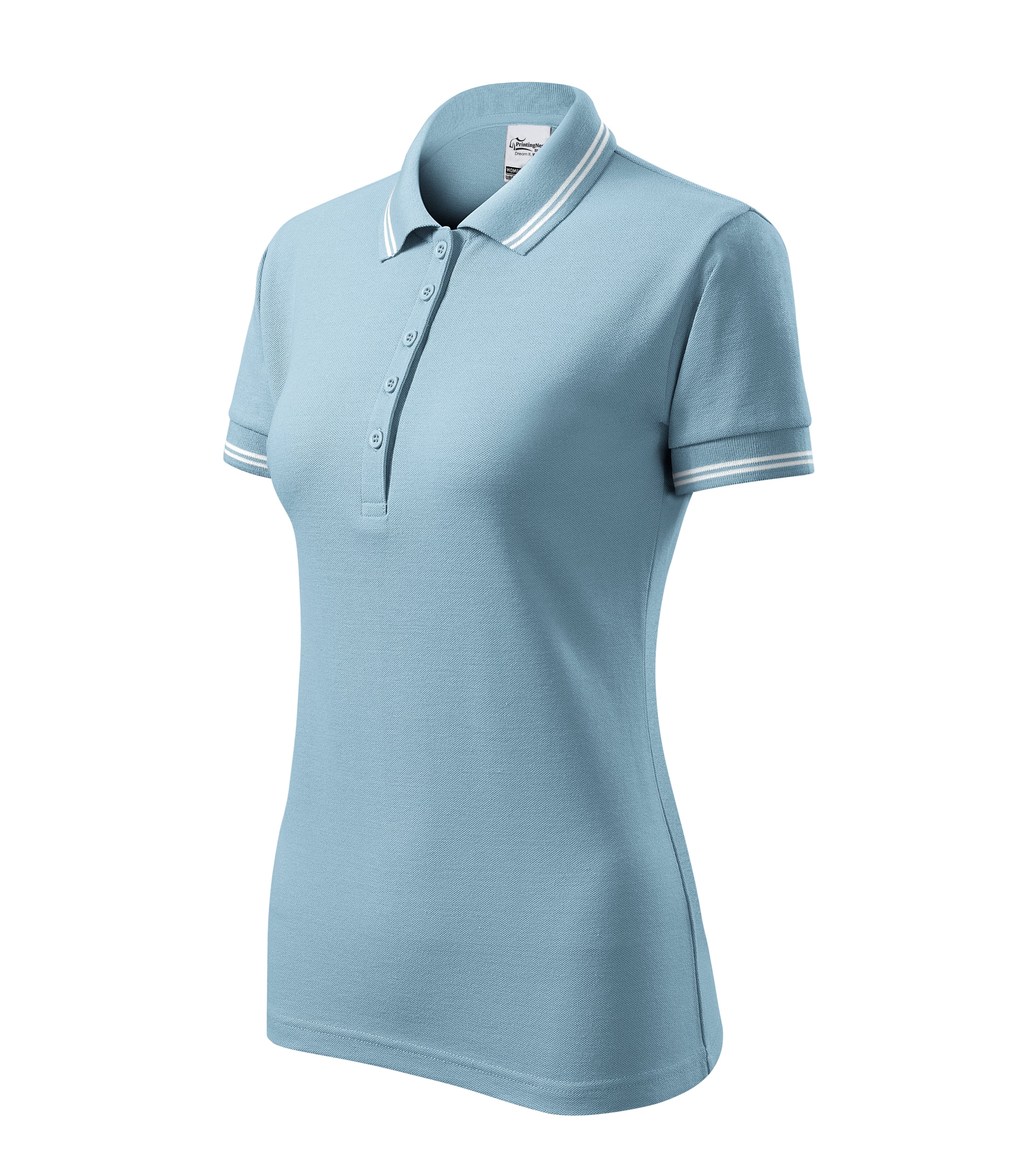 Rose Quartz -Polo shirt women's 65% cotton 35% polyester - 220 in Sky blue