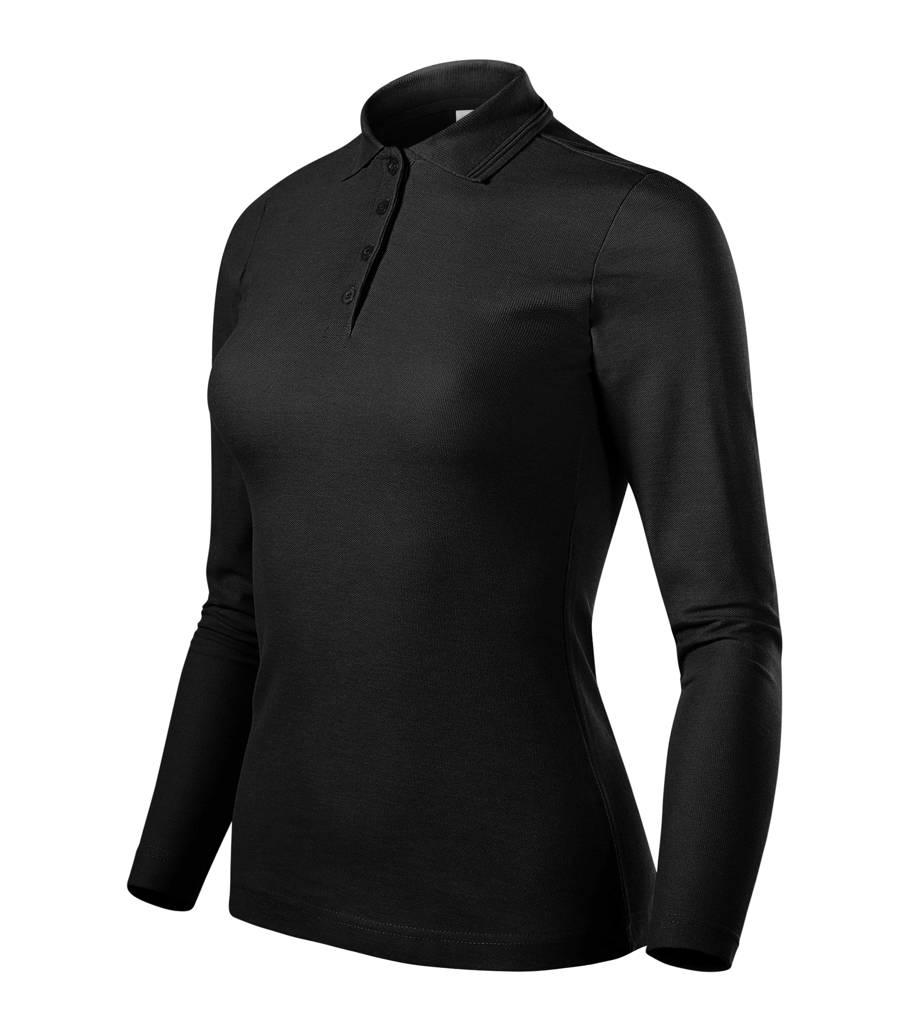 Coralia - Polo shirt women's 65% cotton 35% polyester (long sleeve) - 231 in Black