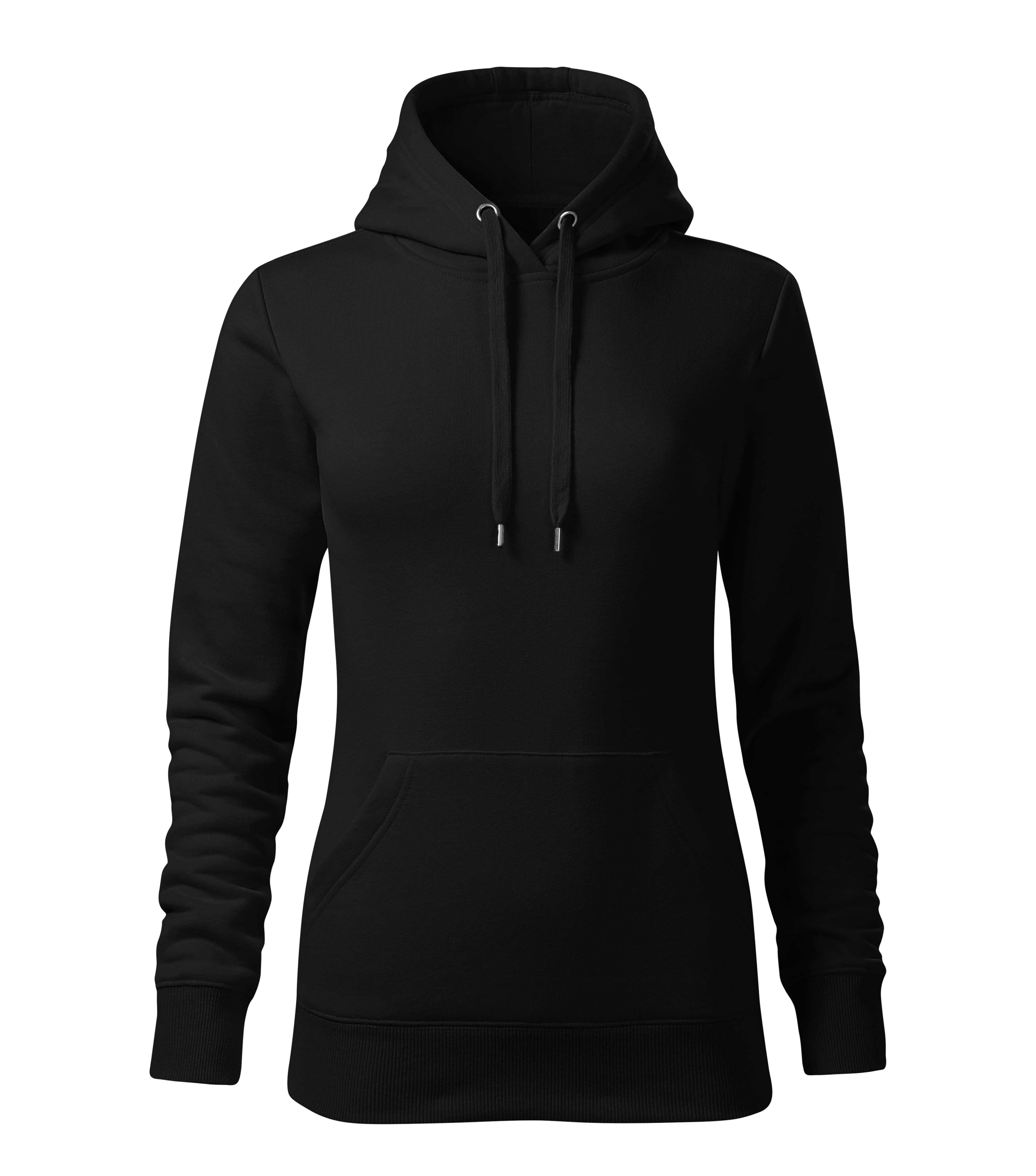 Solene - Sweatshirt women's 65% cotton 35% polyester - F14 in Black