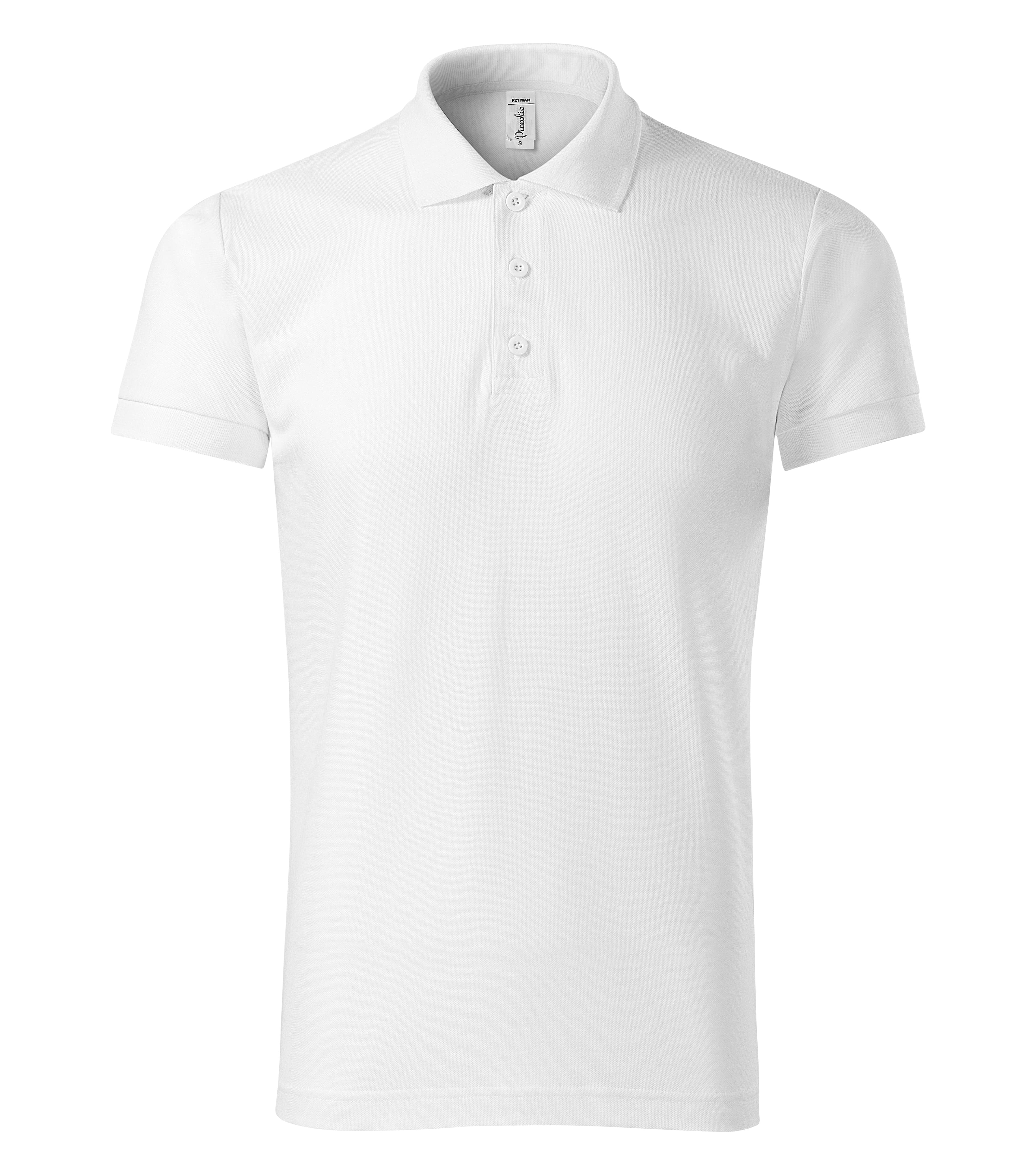 Basaltine - Polo Shirt men's 65% cotton 35% polyester - P21 in White